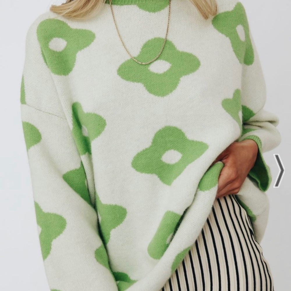 Oversized Cozy Floral Sweater